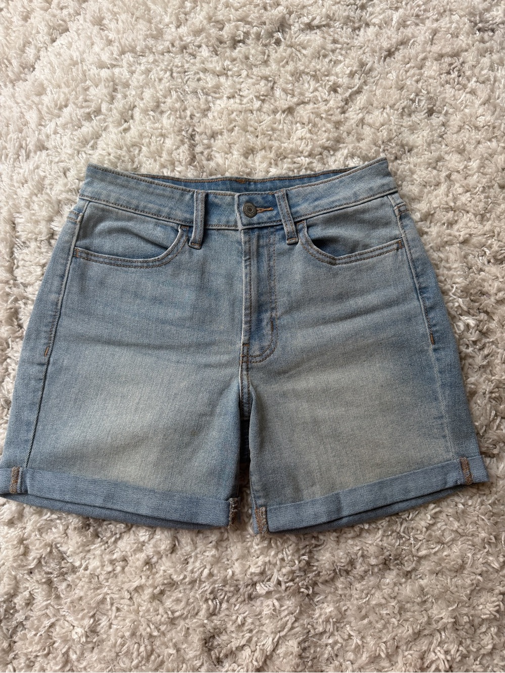 Old Navy Light Blue Rolled Hem Denim Shorts
